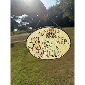 Cat Suncatcher Stained Glass Window Hanging Gift for Cat Lovers Home Decor Play